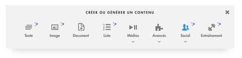 Barre unique d'ajout de contenu dans un module