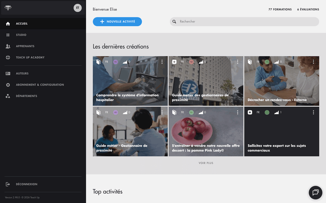 Page Abonnement et configuration : compteurs, répartitions et onglets
