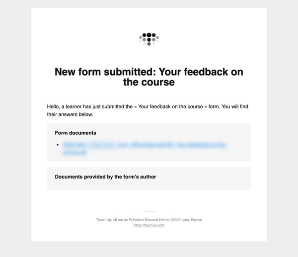 Email New form submitted with the completed form as a PDF