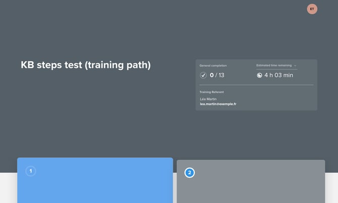 Preview of a training path with the Carrousel model