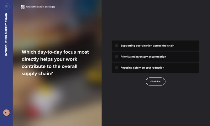 During reinforcement, the failed question comes back as Multiple choice